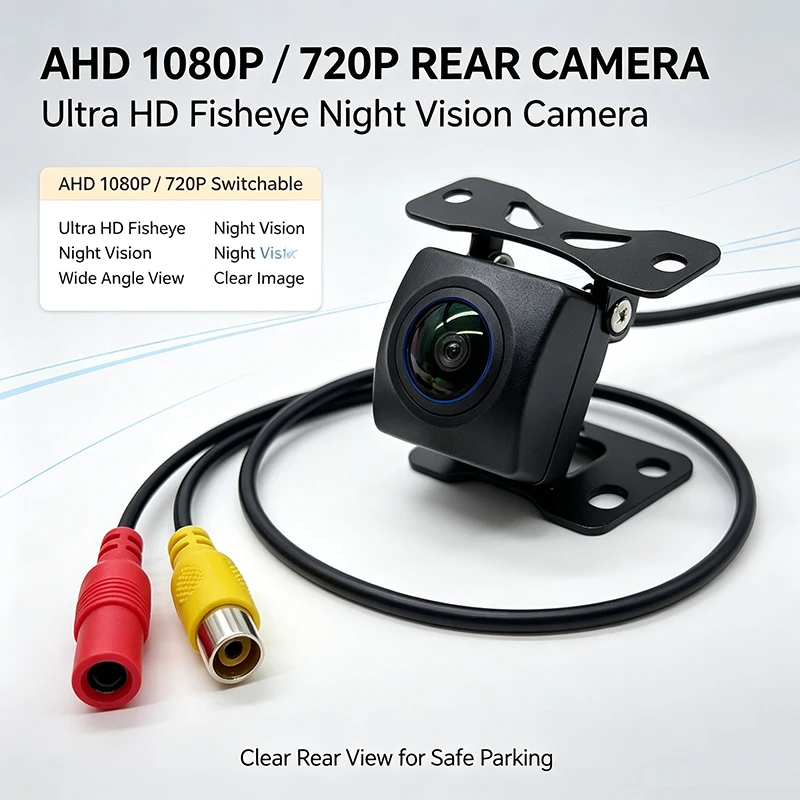 Car camera ultra-clear fisheye 170-degree night vision universal AHD/CCD1080P signal reversing camera