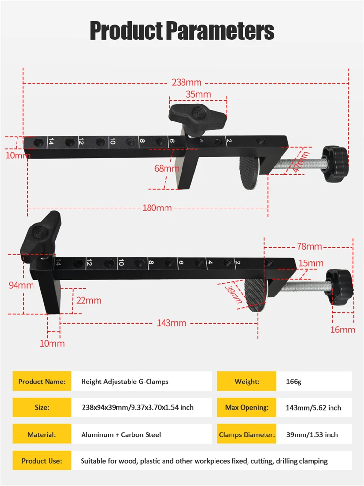 10-57mm Cabinet Installation Clamp Drawer Fixing Clip Adjustable Cabinet Hardware Jig Portable Front Drawer Woodworking Clamp