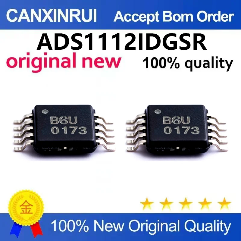 (5pcs-100pcs)Original ADS1112IDGSR silk screen BHU oscillator voltage reference ADC package MSOP-10