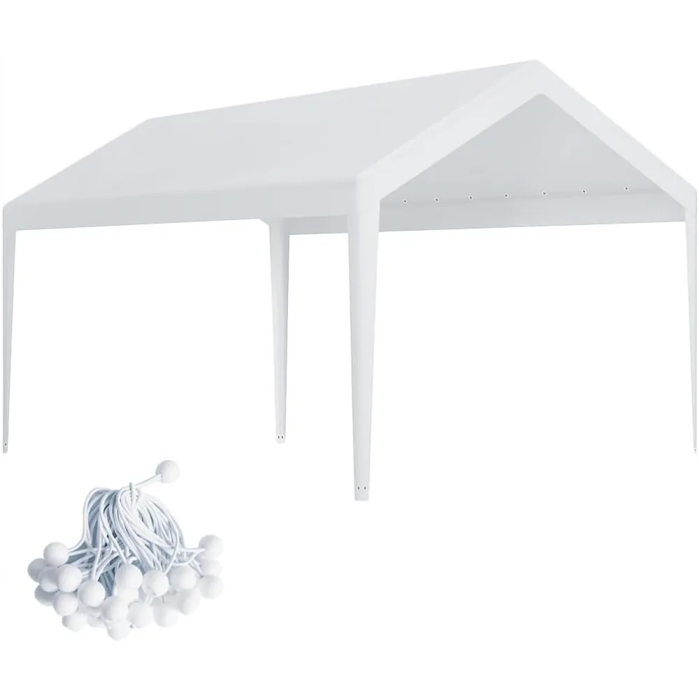 

Carport Canopy, 10' X 20', 180G PE Fabric Waterproof and UV Resistant Cloth, Bungee Jumping with Ball, Frame Not Included