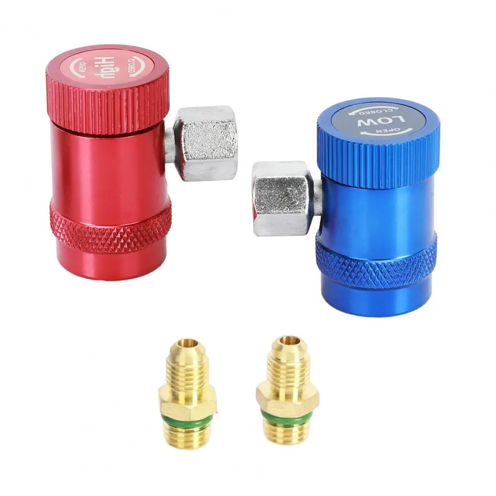 1 Pair R1234YF Easy Recognition High Hardness Refrigerant Meter Adapter Auto A/C Manifold Gauge Quick Connector Coupler