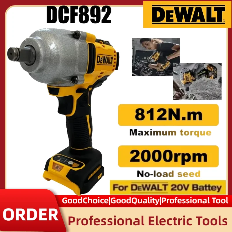 

Dewalt DCF892 Wireless Impact Wrench 20V Brushless Motor 812N.m Powerful Portable Torque Wrench For DEWALT 20V Battery.