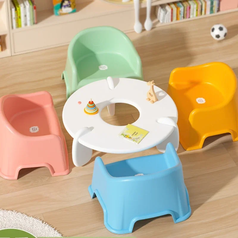 Children\'s Plastic Stool Baby Sofa Thickened Home Backrest Small Chair Bath Stool Kindergarten Stool