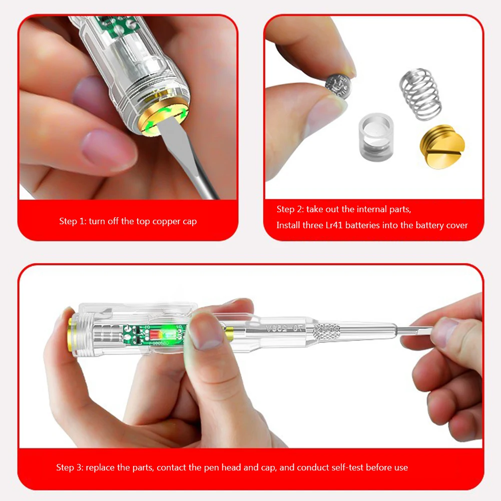 ZK30 Intelligent Induction Power Voltage Detector Pen Voltmeter 70-250V Circuit Tester Electrical Screwdriver Indicator Tool