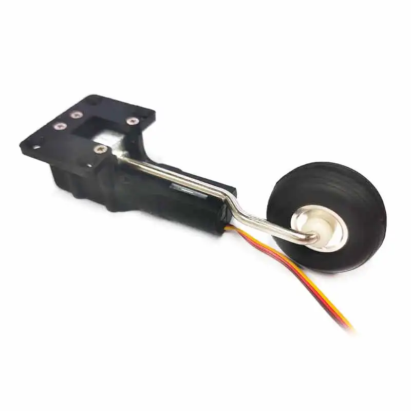 1pc Rear Electric Servoless Retracts Landing Gear Metal Steering Seat Anti-vibration w/ Wheel for 1.0m 2kg RC Plane