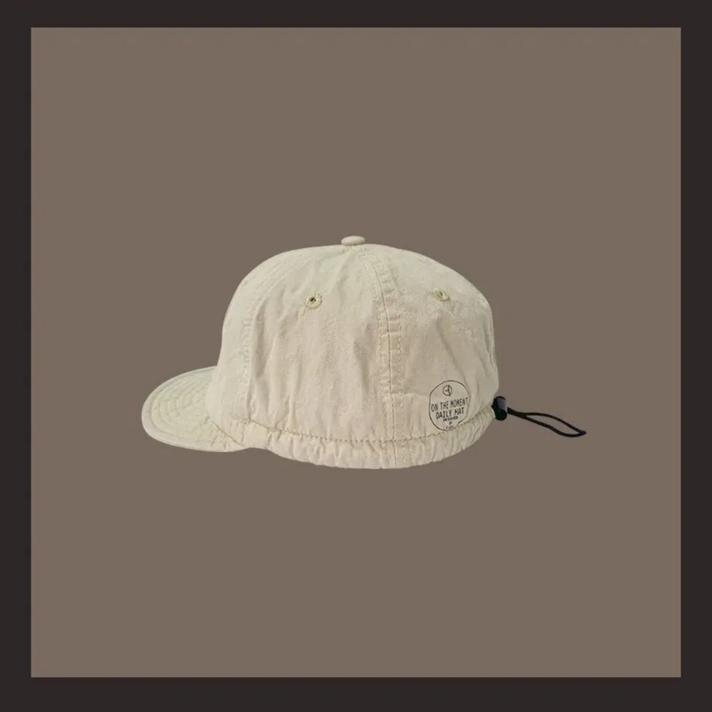 Fashion Solid Color Short Brim Baseball Cap Casual Japanese Style Cargo Baseball Cap Visor Sunscreen Sun Hat Outdoor