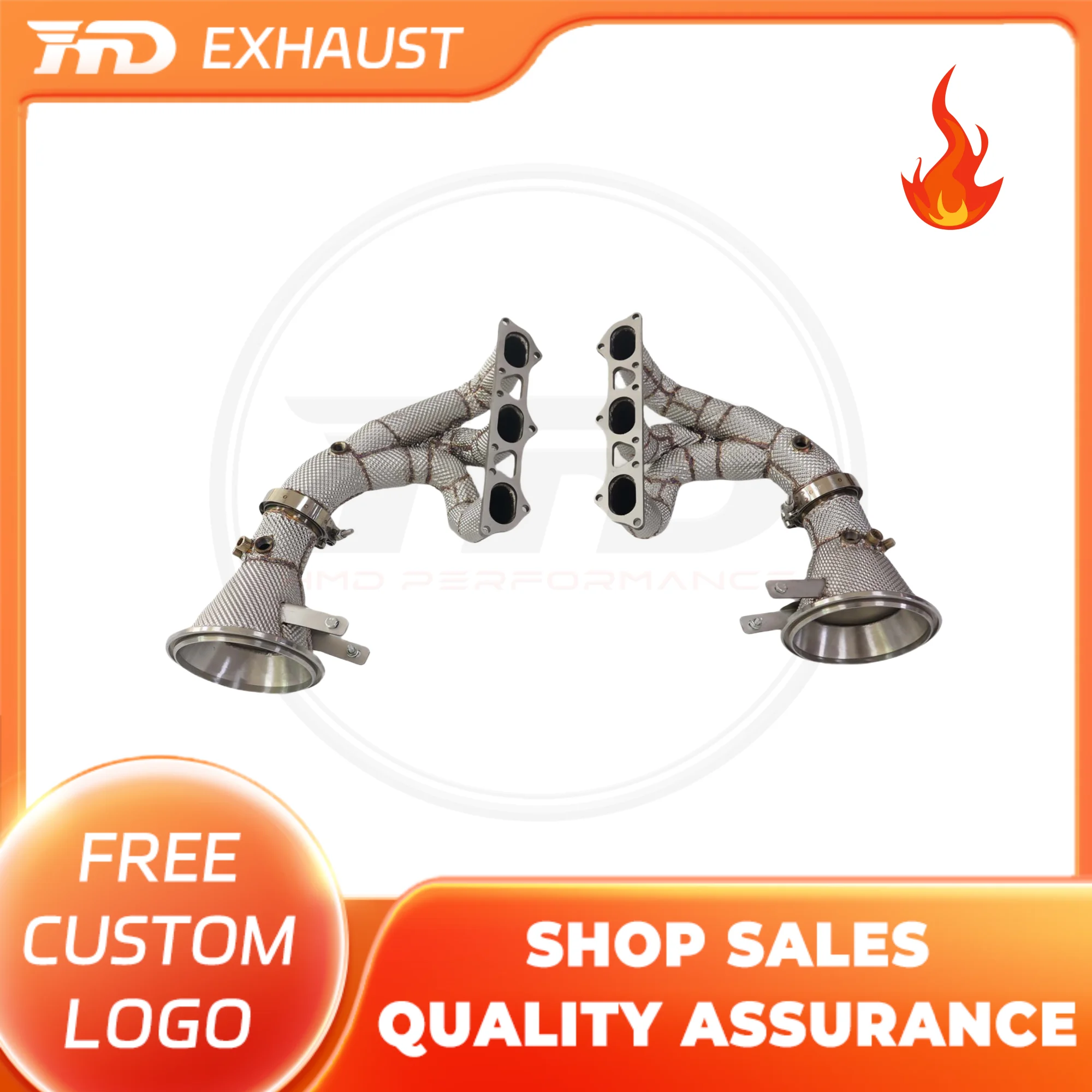 

HMD Exclusive customization Exhaust System High Flow for Performance Headers for Porsche 911 992 GT3 Manifold With Heat Shield