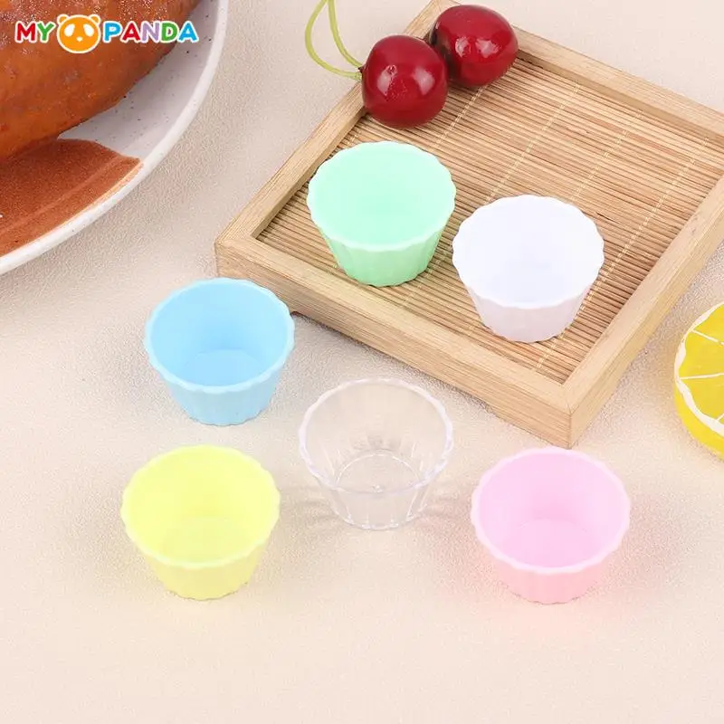 5Pcs Dollhouse Miniature Egg Tart Cups Dollhouse Simulation Cake Cup Model Toys DIY Dolls House Kitchen Scene Decor Accessories