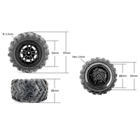 8Pcs Large Tire Widening Tyre Wheel For Wltoys 144001 124016 124018 124019 12428 HBX 16889 16890 RC Car Upgrade Parts
