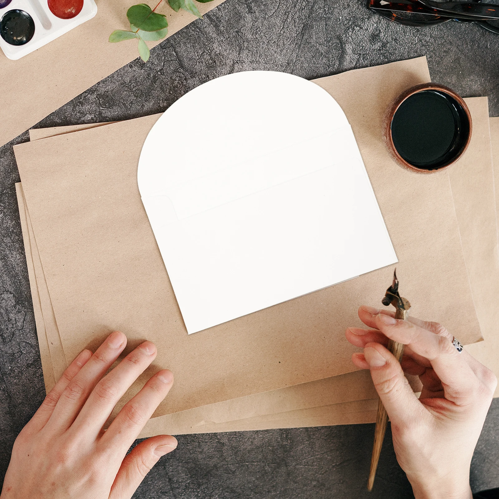 100 Pcs Blank Card Envelope Office Supplies Creative Paper File Bag White Bags Thicken Postcard Storage Postcards