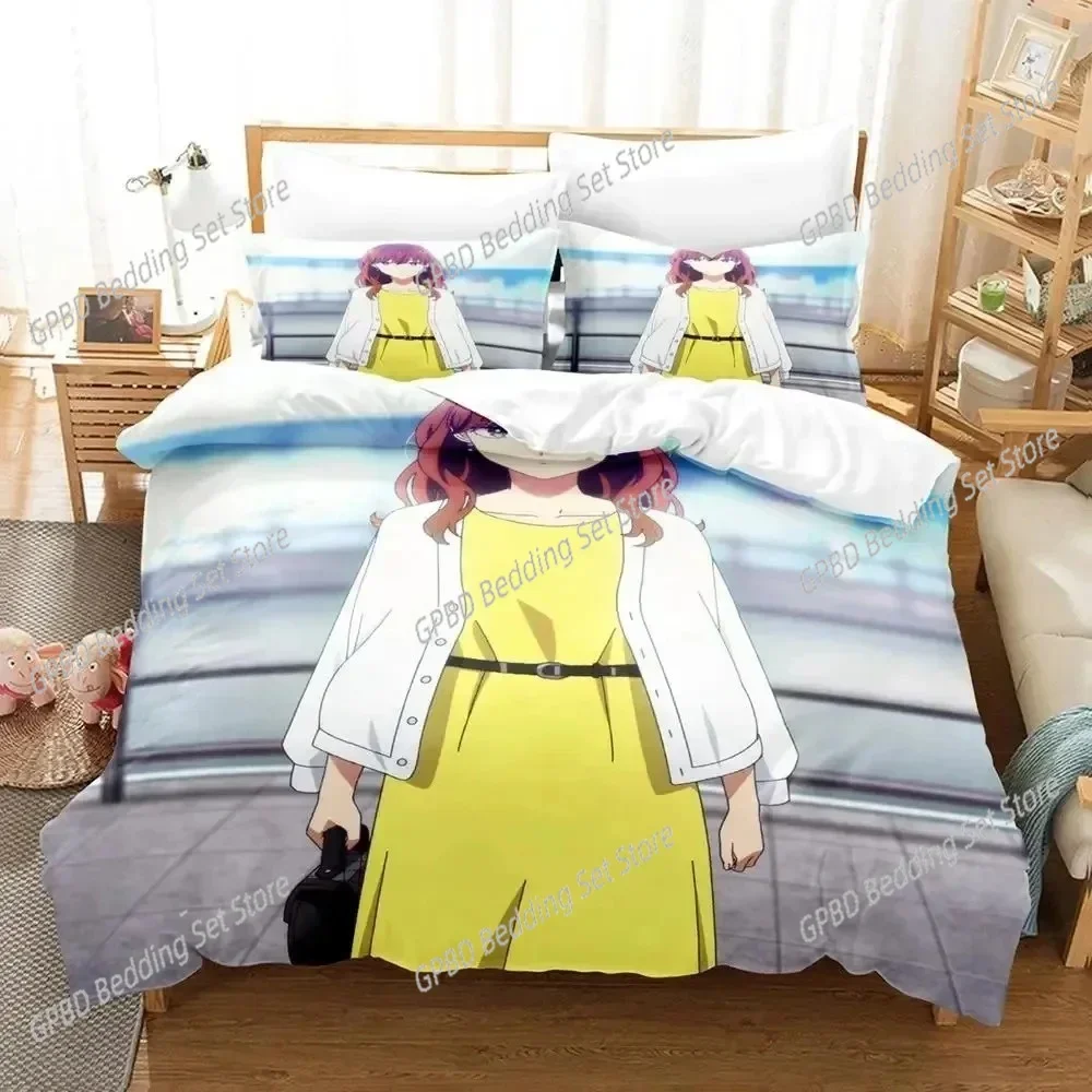 Anime The Ice Guy His Cool Female Colleague Bedding Set Single Twin Double Queen King Cal King Size Bed Linen Set