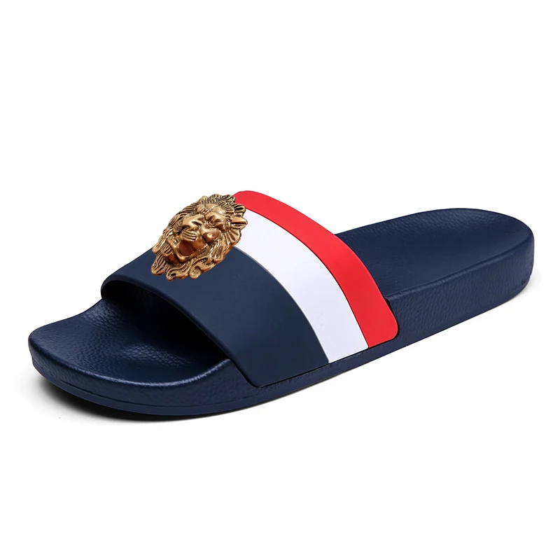 NEW Brand men's slipper casual black and white shoes men's designer slipper sandal soft soles women's slipper plus sizeT6