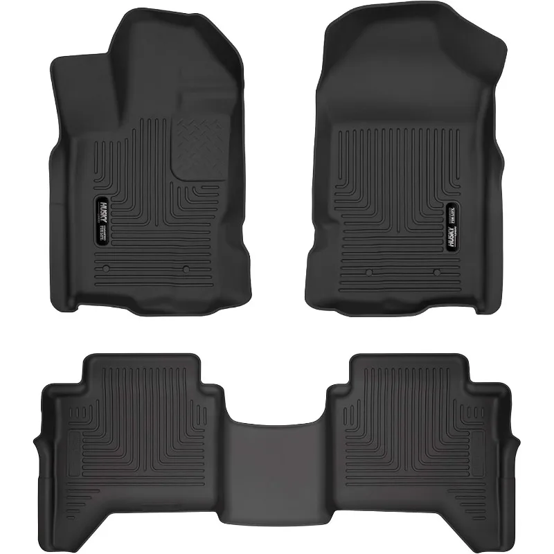 

US Weatherbeater | Fits 2019 - 2022 Ford Ranger SuperCrew Cab | Front & 2nd Seat Floor Liners - Black, 3 pc. | 94101