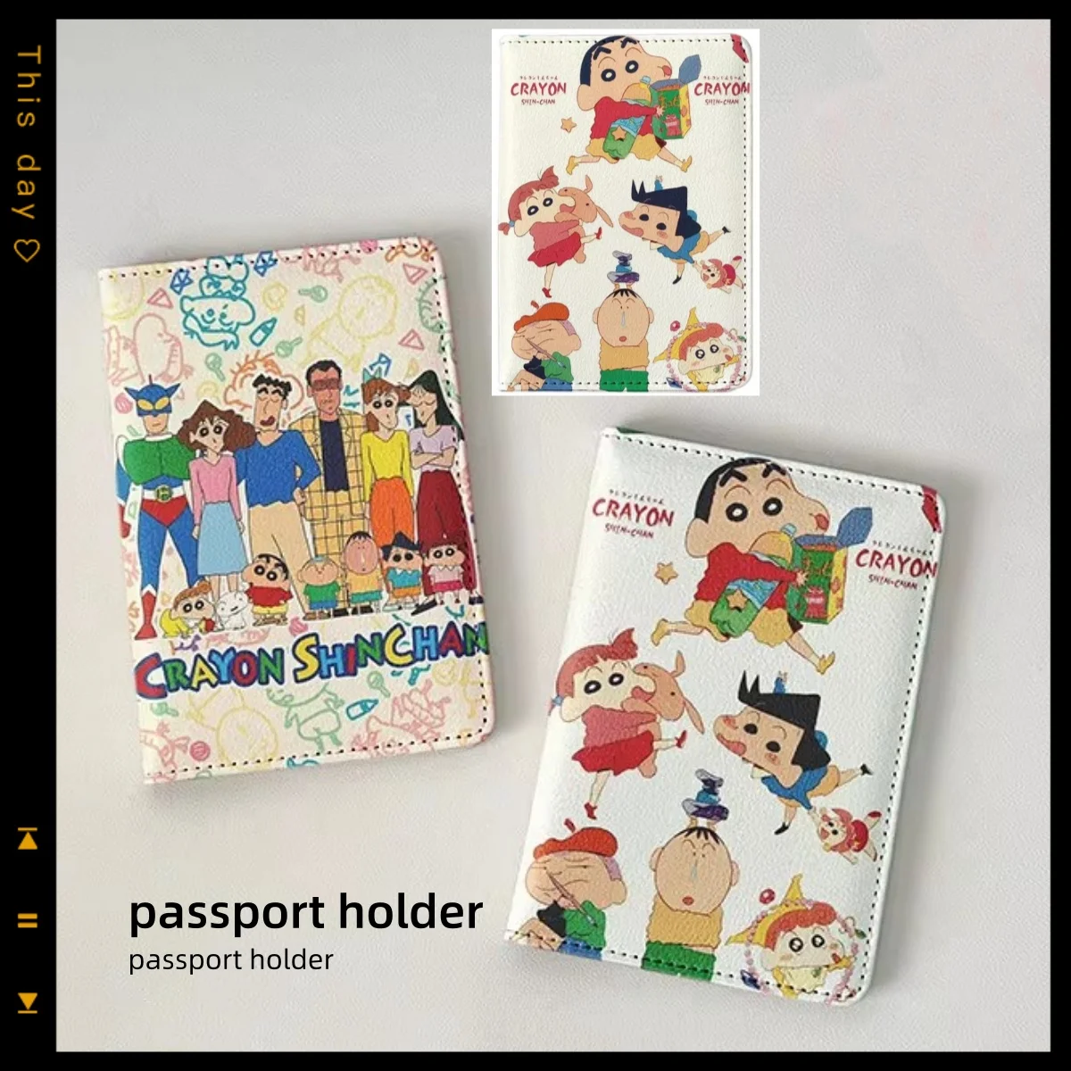 

Периферийный держатель для паспорта Crayon Shin-chan, сумка для документов, защитный чехол, многофункциональный держатель для карт, дорожный держатель для карт