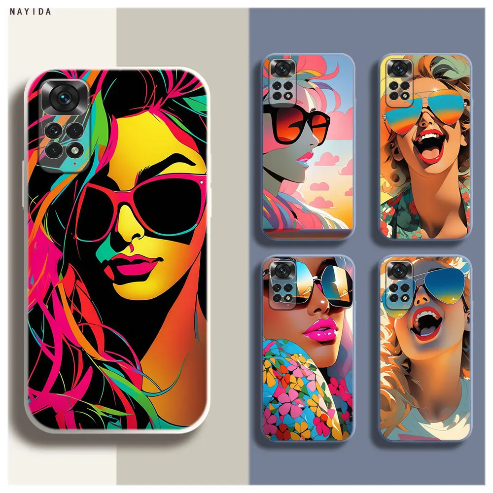 Soft Silicone Phone Case For Xiaomi Redmi Note 12 11 12S Pro Plus 12c 11a 4G 5G Original Cover sunglasses