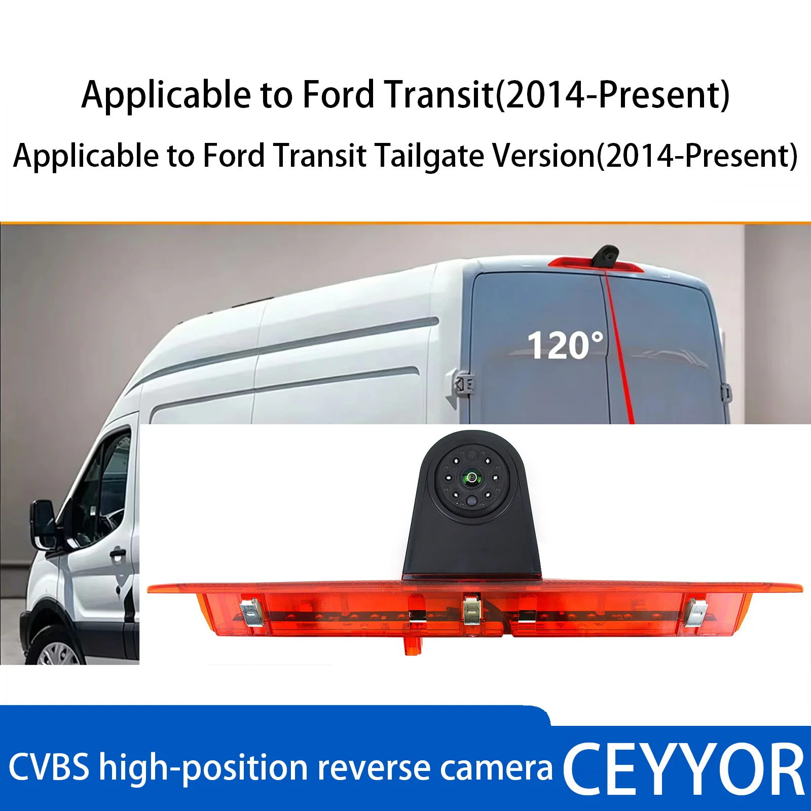 

Rearview reversing camera - suitable for Ford Transit, Ford Transit Tailgate Version (2014 - Present)