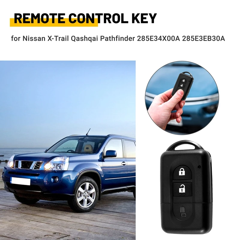 Car Keyless Entry Remote Key With 2 Button 433Mhz ID46 Chip For Nissan X-Trail Qashqai Pathfinder 285E34X00A 285E3EB30A