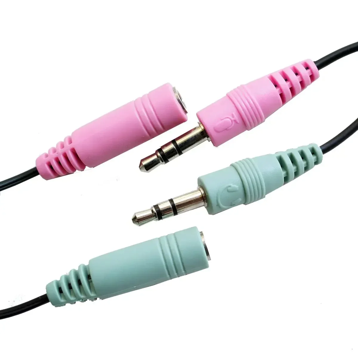 V-MOTA-Cable de extensión de Audio para auriculares, 2 enchufes, 2 conectores, 3,5mm, para tarjeta de sonido, Gaming de ordenador, 1,5 metros/4,9 pies