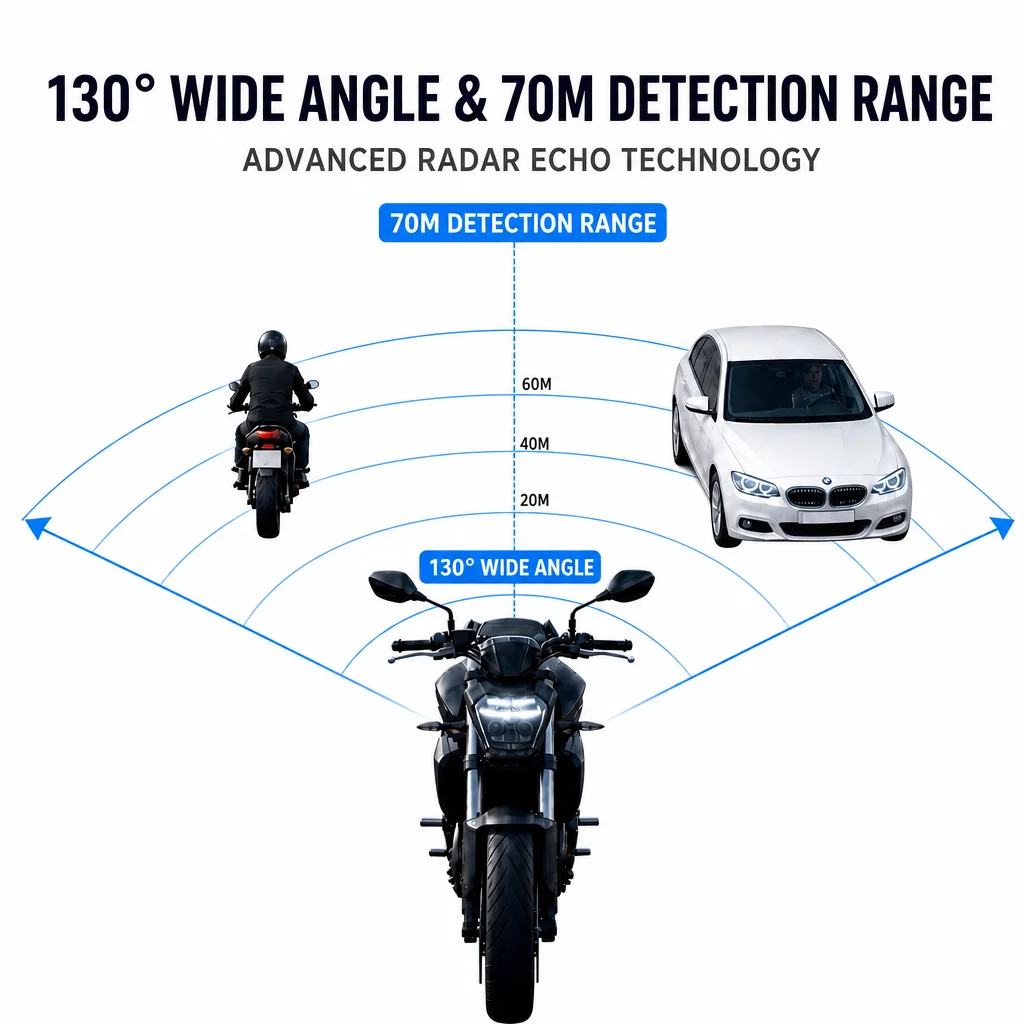 Motorcycle BSD Radar Safety System, Waterproof Model, Suitable for Yamaha XMAX 300, NMAX 155, FZ-07, Honda and BMW Series