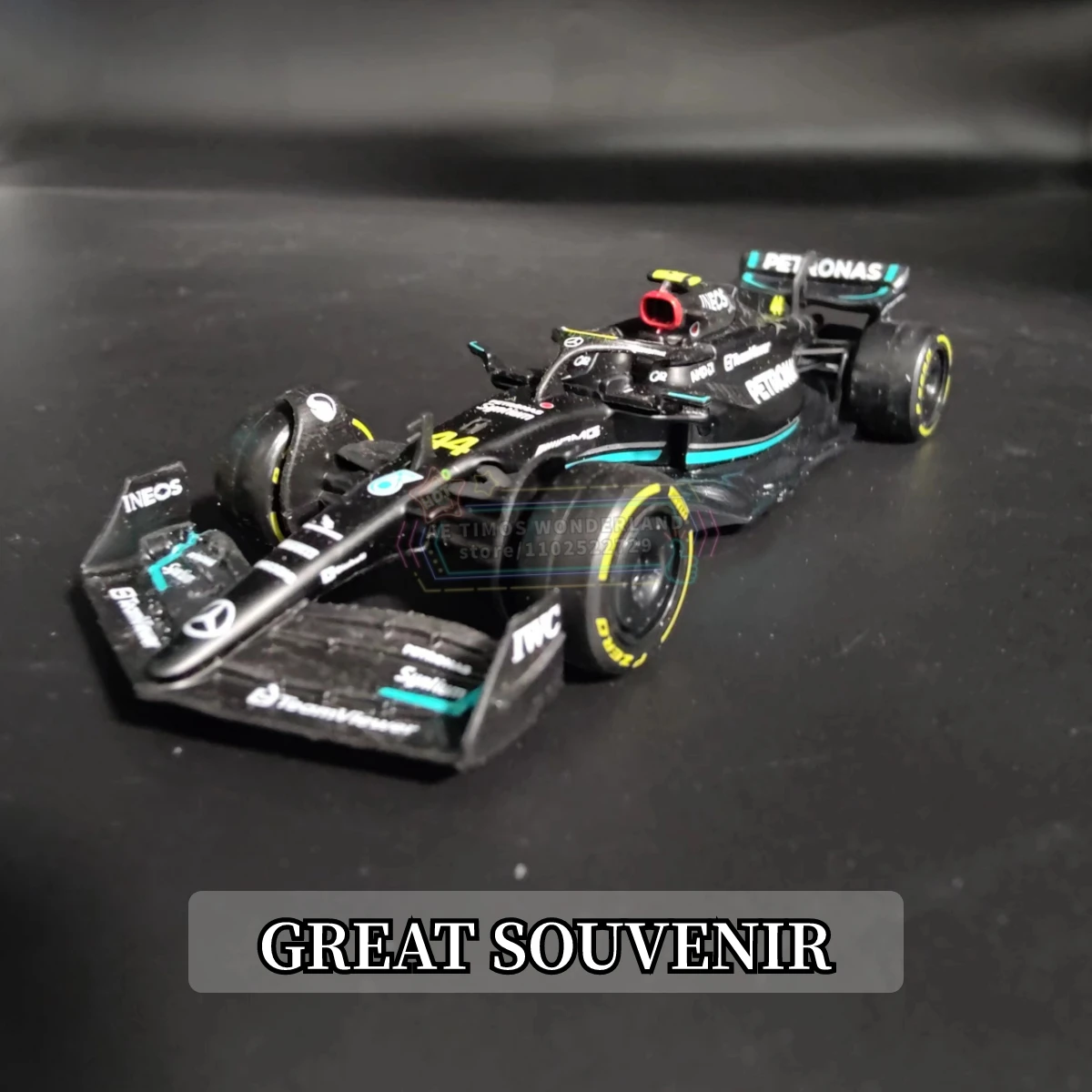 Bburago 1:43 F1 2023 Mercedes AMG W14 Replica Car Model Hamilton Russell Signature Showcase Formula 1 Miniature Figure Gift Toy