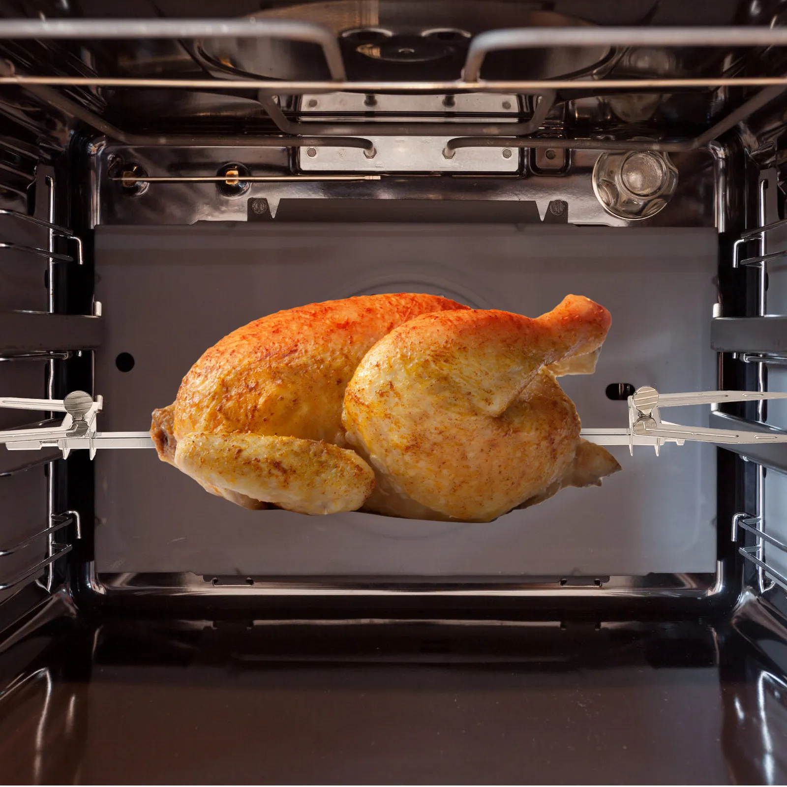 Stainless Steel Air Fryer Roast Chicken Fork Rotating Design Heat Resistant Barbecue Grill Accessories Baking Kitchen Supplies
