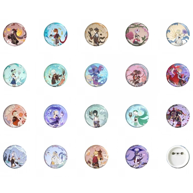 Genshin Impact Arataki Itto Gorou Yae Guuji Kunikuzushi Scaramouche THOMA Cosplay Props Badge Pin PVC Brooch Accessories Prop