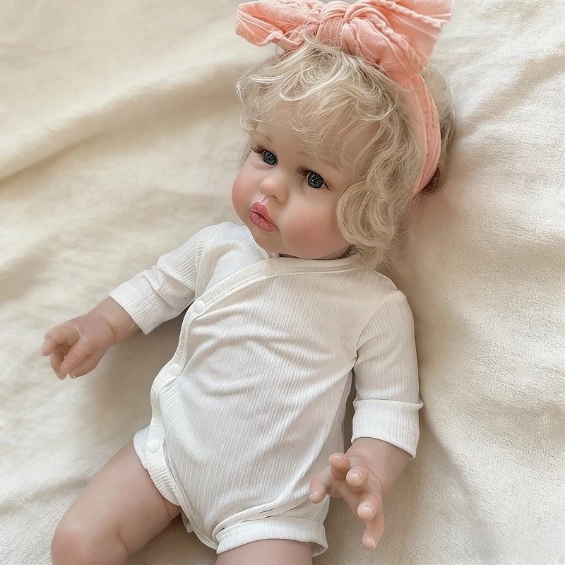 تولد من جديد طفل رضيع مستقيم الساق فتاة دمية 55 سنتيمتر القطن الناعم الجسم دمية عالية الجودة الهدايا