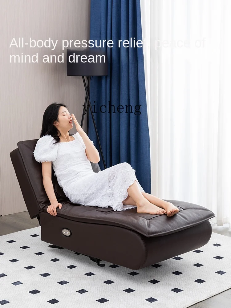 XL Electric Rocking Chair Genuine Leather Home Automatic Recliner Bean Bag Massage Rocking Chair