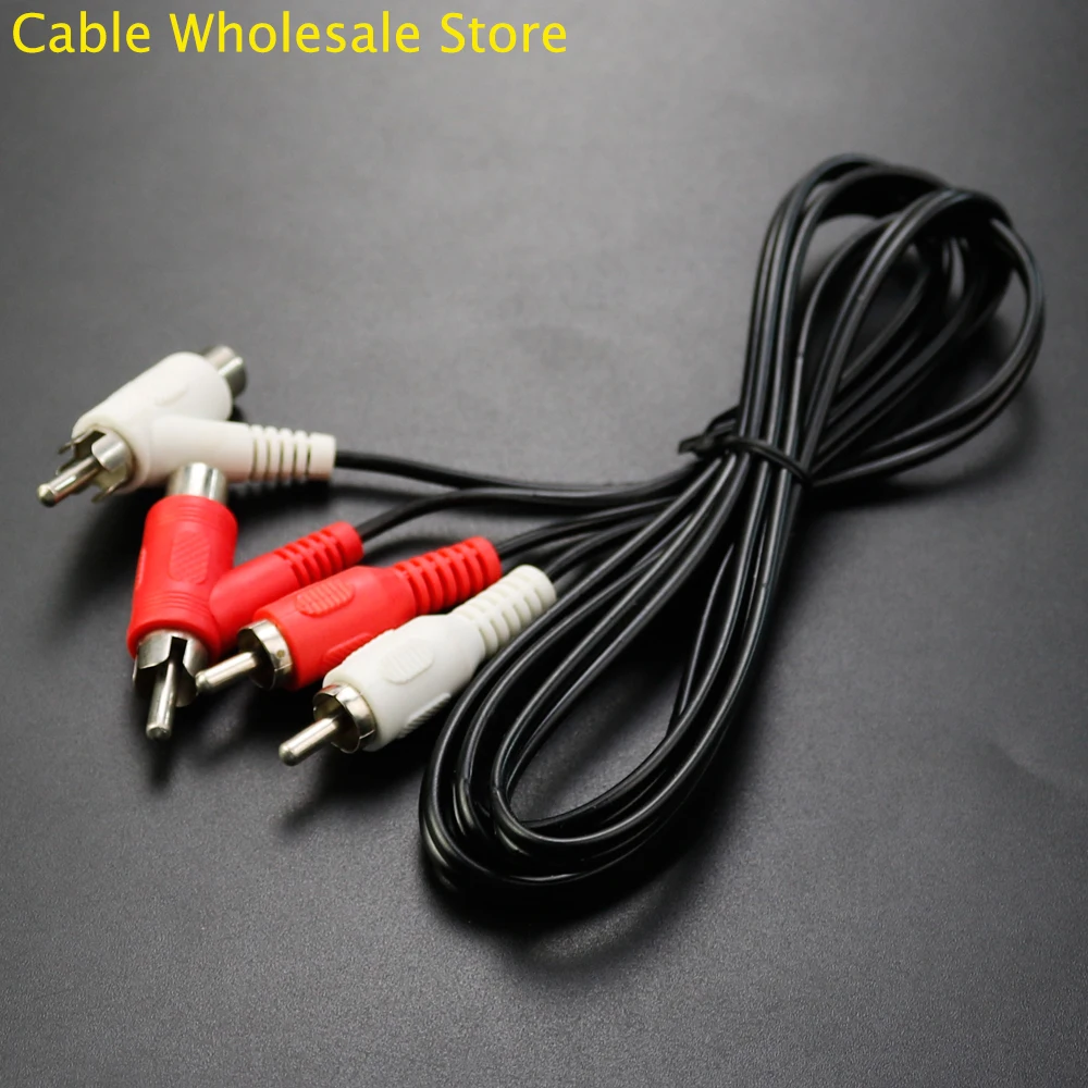 1Pcs 2RCA Male To 2 Female 1/2 Lotus Audio Line Lotus Wire Video Cable For DVD TV Box RCA Audio Splitter Cable Speaker