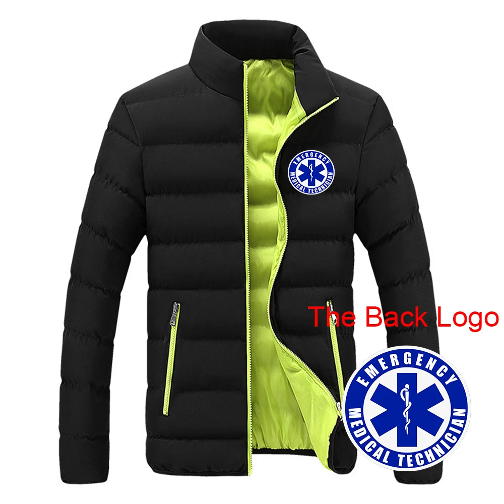 EMT Paramedic Emergency Medical 2023 Autumn and Winter new Mens Cotton Padded Jackets Fashion Casual Outdoor keep Warm Coat