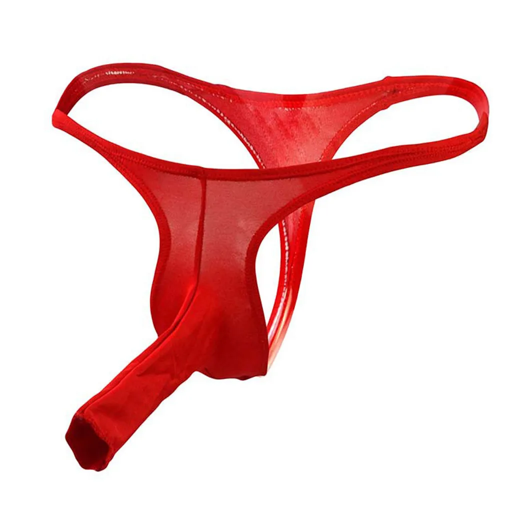 Männer Eis Seide T-Back Tanga Unterwäsche lange Peni Beutel Elefant Nase G-String Tasche Abdeckung Penis G-String sexy einfarbige Unterhose