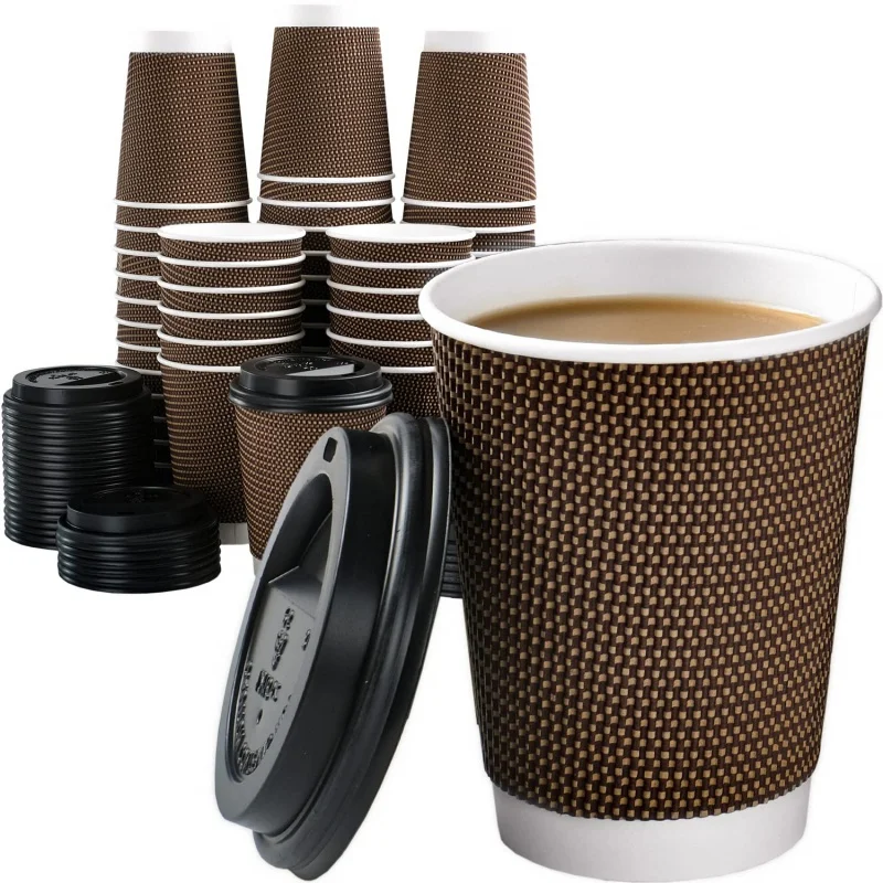 Customized productHigh Quality Disposable Coffee Cup Compostable Double Wall Paper Cups For Hot Drinks