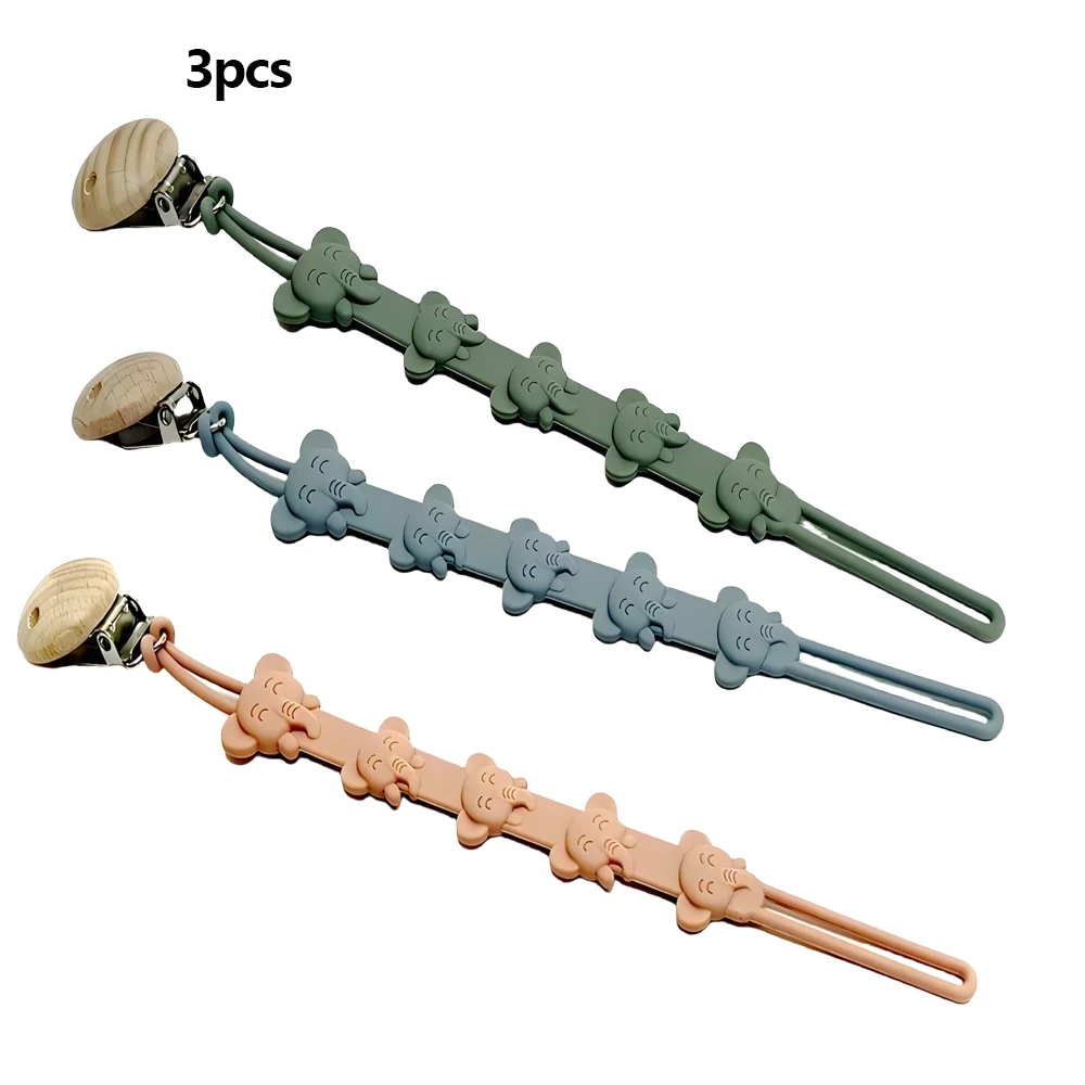 Silikon-Schnullerclip mit Cartoon-Motiv, Anti-Verlust-Schnullerkette für Babys, ideal für die tägliche Gebrauch bei der Zahnpflege – Detail 10