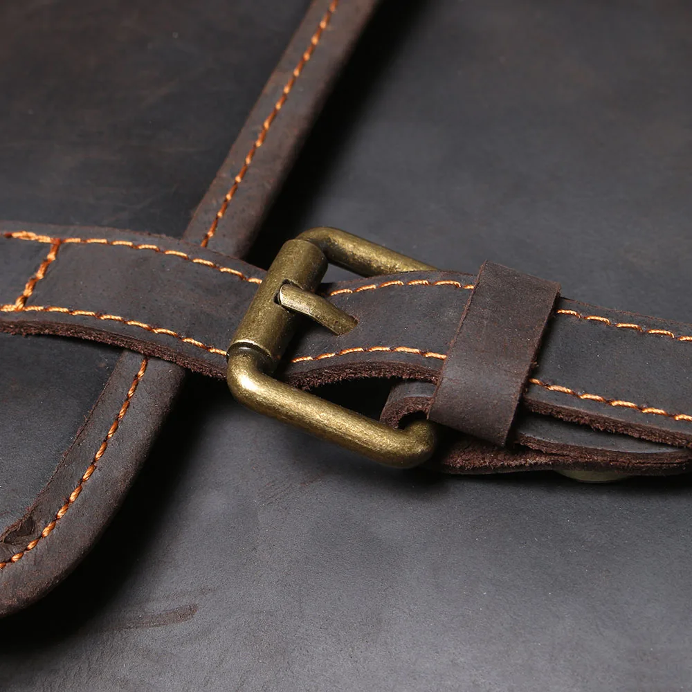 S.WORKER Echtleder-Umhängetasche für Herren, 2-Wege-Tasche, umwandelbar in Schulter- und Rucksacktasche, handgefertigte Herrentasche aus Rindsleder. – Detail 21