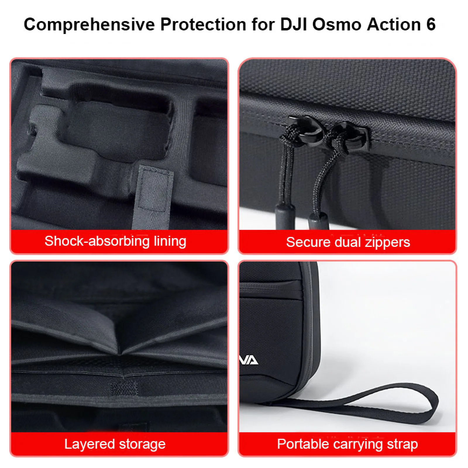 

Portable Carrying Case for DJI Osmo Action 6 Storage Bag Anti-Scratch Hard Protective Case for Action6 Accessories