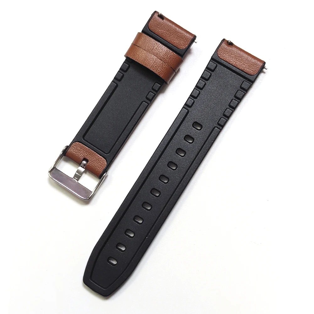 Повседневный кожаный + силиконовый ремешок для HUAWEI WATCH GT 5 4 3 2 46 мм, ремешок HONOR Magic Watch 2 46 мм/часы 4 Pro GS 3 22 мм, браслет-ремень