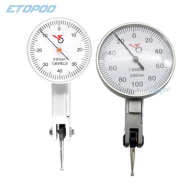 Dial Test Indicator Dial Nível Gauge Precisão Metric Diâmetro 00.2 mm 0.002 mm 0-0.8 mm 0.01 mm 7jeweld