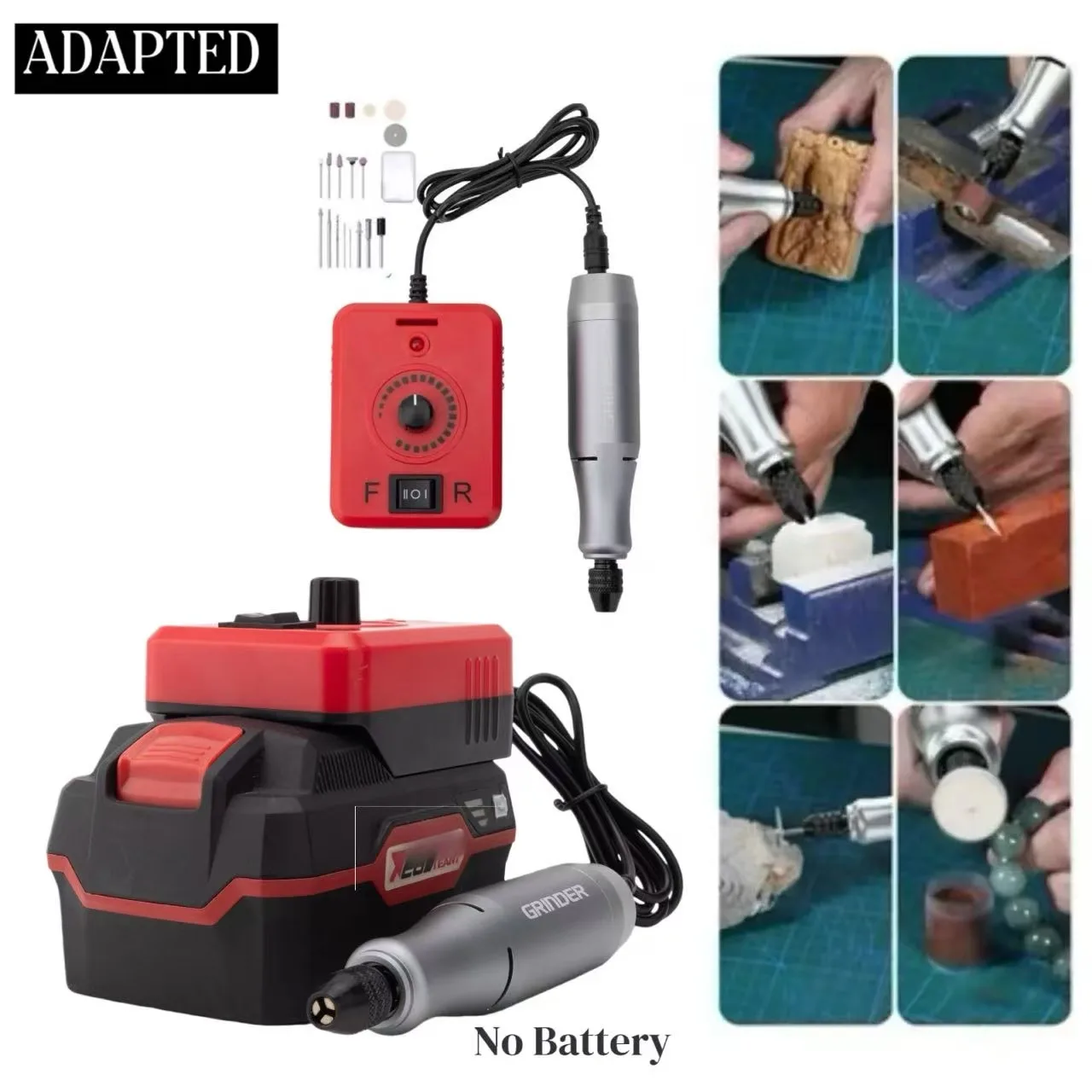 

ДЛЯ PARKSIDE LIDL X20V TEAM адаптер для аккумулятора полировальная ручка беспроводной роторный полировальный инструмент шлифовальная машина дрель гравировальная ручка