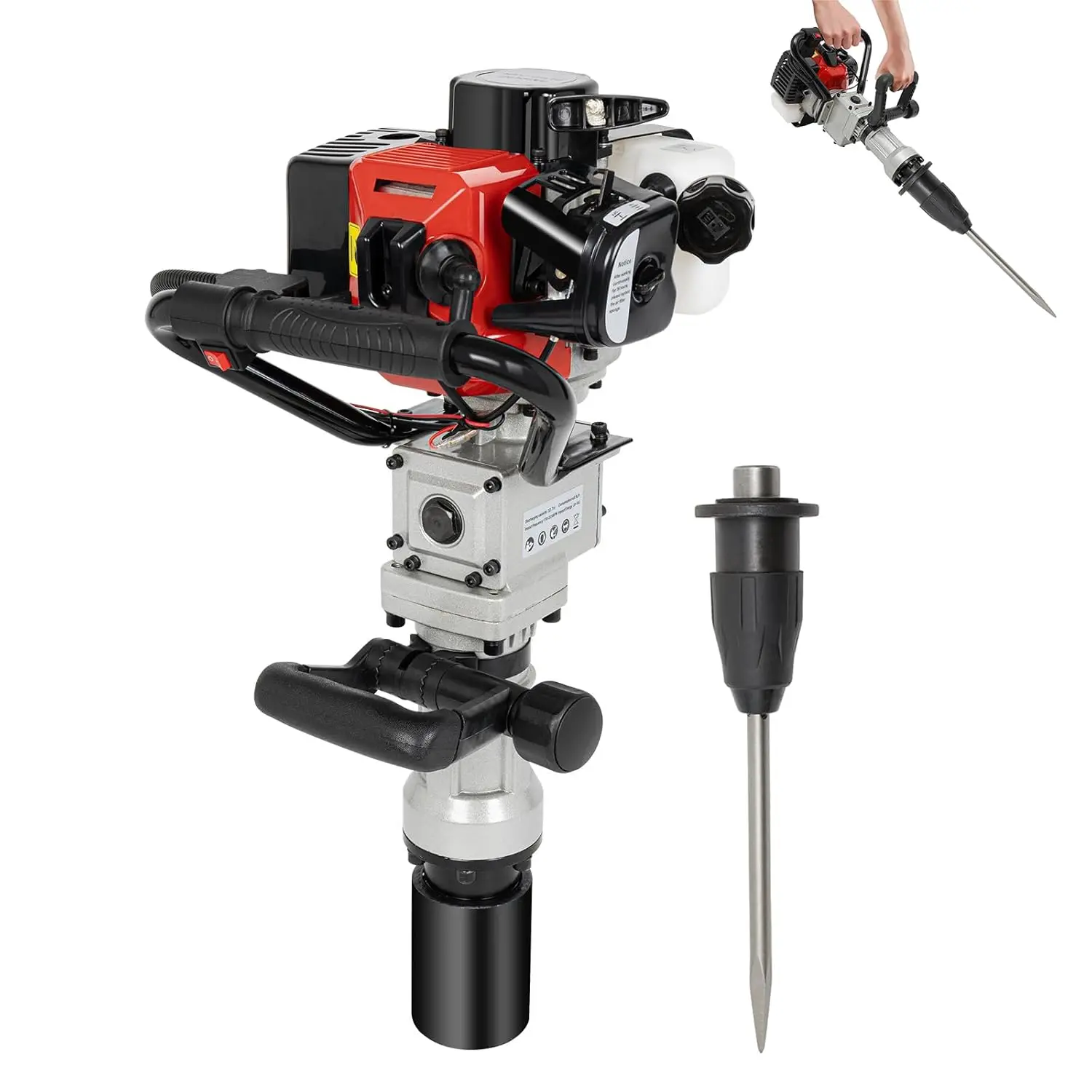 

Upgrade T-Post Driver, 32.7CC 2-Stroke Gas-Powered Fence Post Driver, Heavy-Duty Petrol Pile Driver with SDS Max, Customized