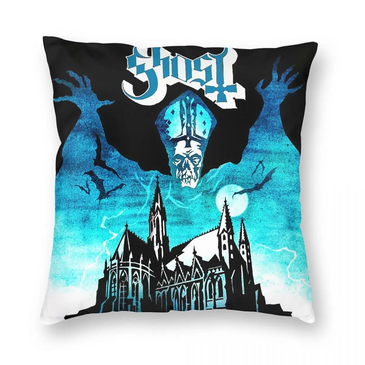 Rock Band Ghost Band Square Pillowcase Pillow Cover Cushion Decor Comfort Throw Pillow for Home Living Room