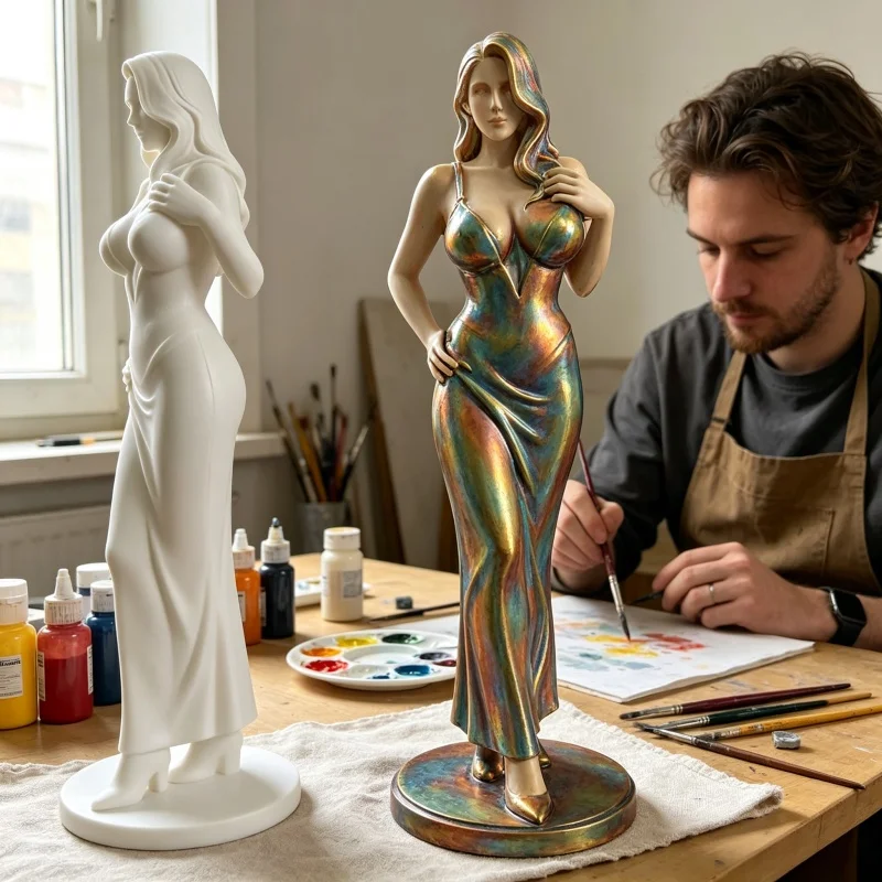 Sling Dress Goddess 3D Printed Sculpture Figure Bedroom Desktop Decoration for Otaku Anime Figure Enthusiasts Valentine Gift