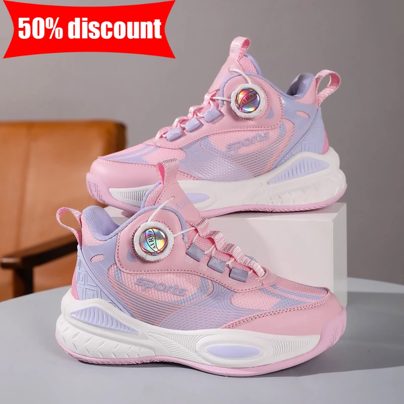 

Kids Basketball Shoes School Anti Slip Wear-resistant Training Shoes Breathable Outdoor Girl Comfortable Fitness Sports Footwear