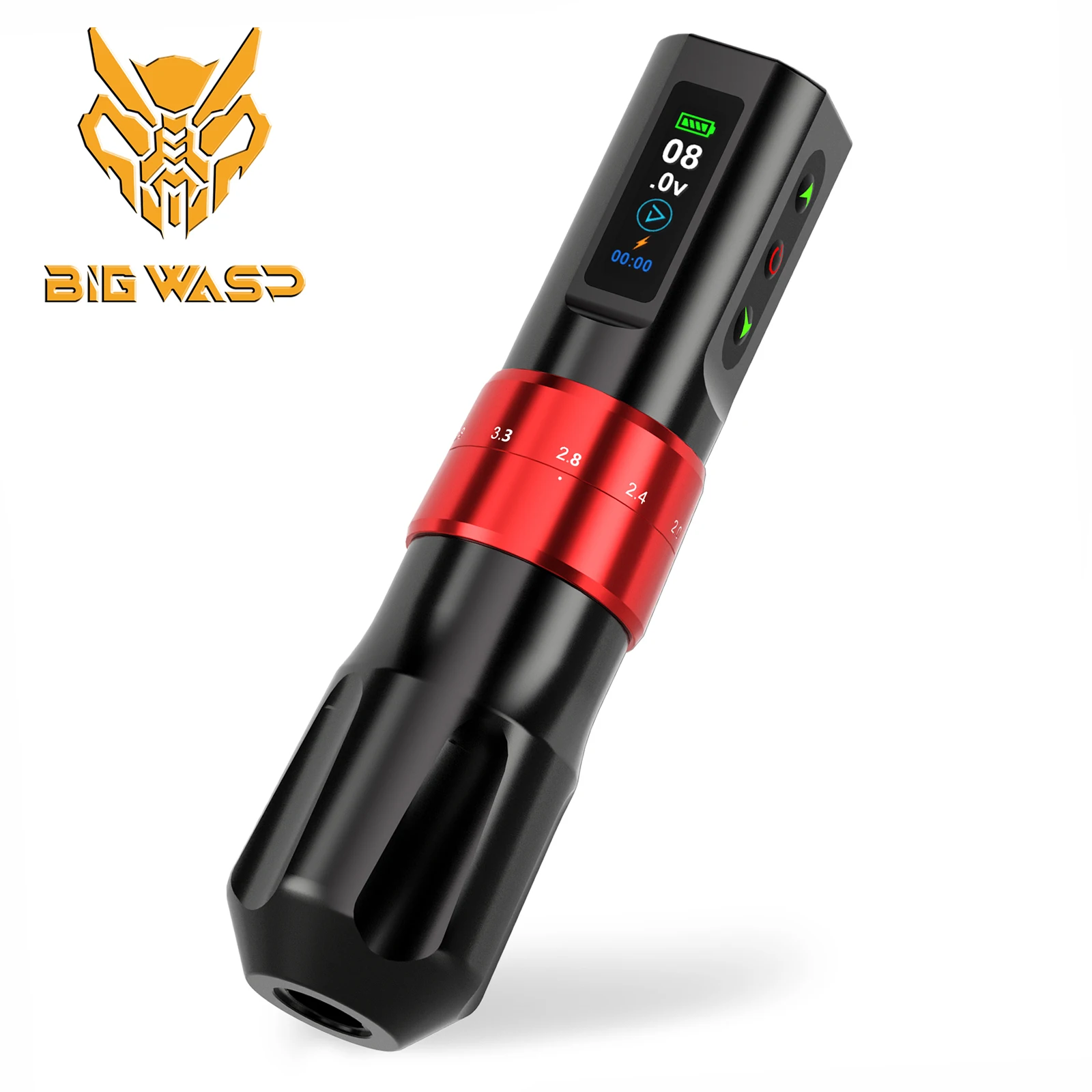 BIGWASP Wireless Tattoo Machine Pen FK 1800mAh Color Screen Battery Coreless Motor Pen Professional Adjustable Stroke 2.0-4.2mm