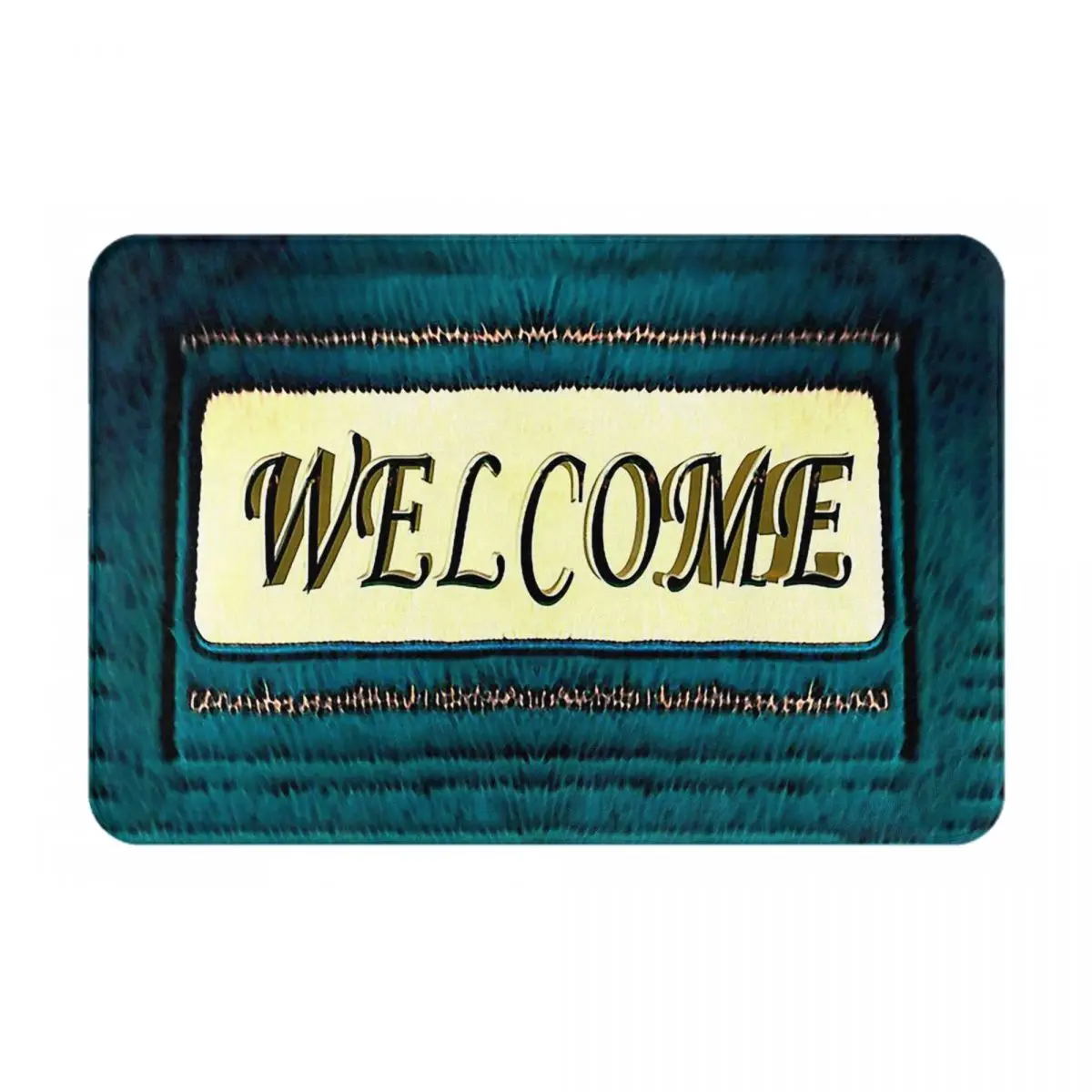 

Welcome Blue Doormat welcome deal things to the room kitchen mat Polyester Rugs for Home Anti-Slip Absorbent Mat