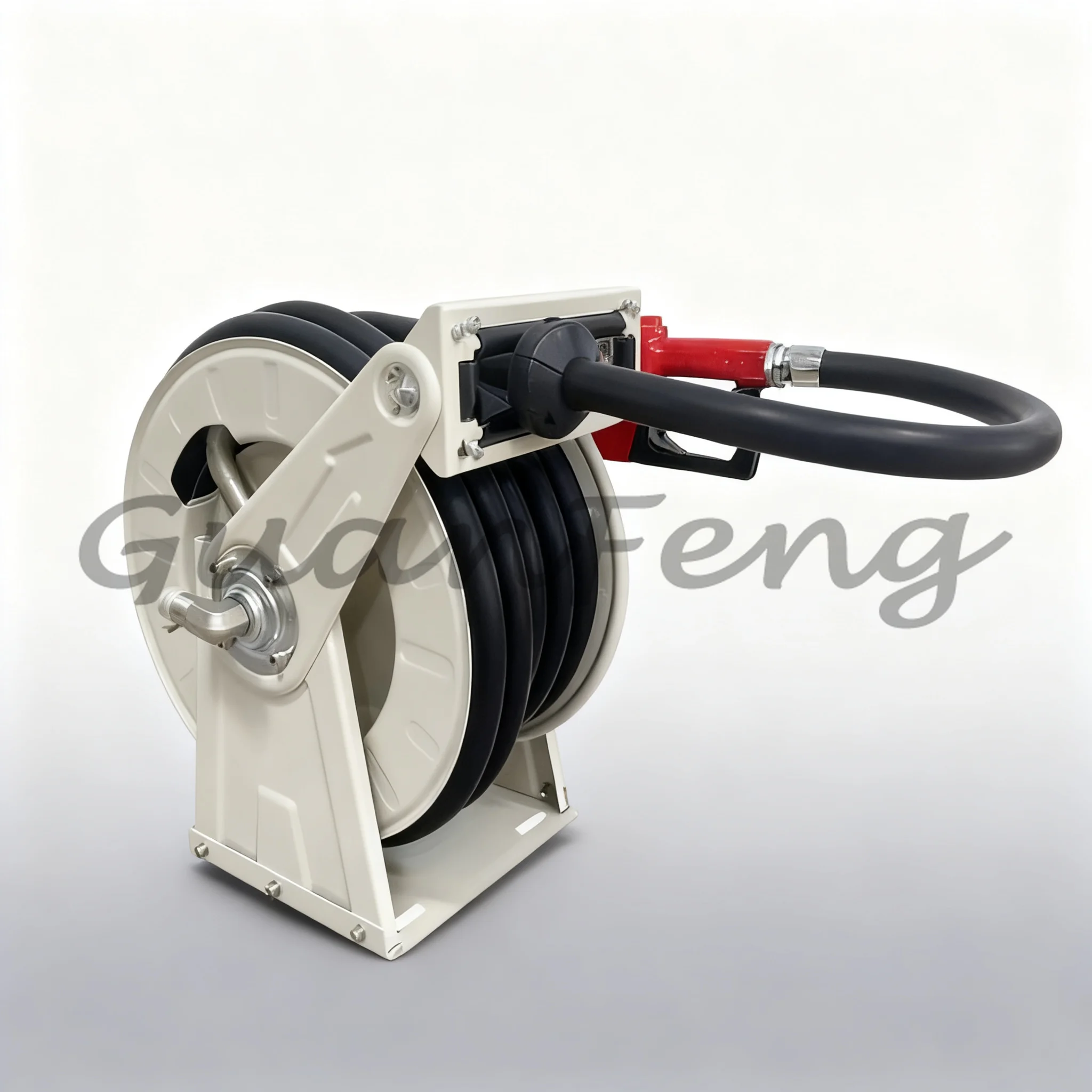 1 Inch 15m Retractable Fuel Hose Reel, Automatic Rewind Refueling Hose Storage Reel for Fuel Dispenser