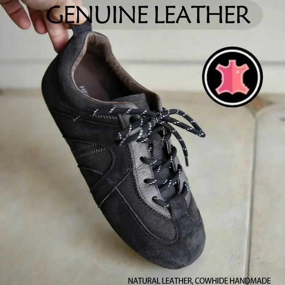 

Women's natural suede leather lace-up flats sneakers soft comfort casual female Genuine Leather espadrilles shoes for woman