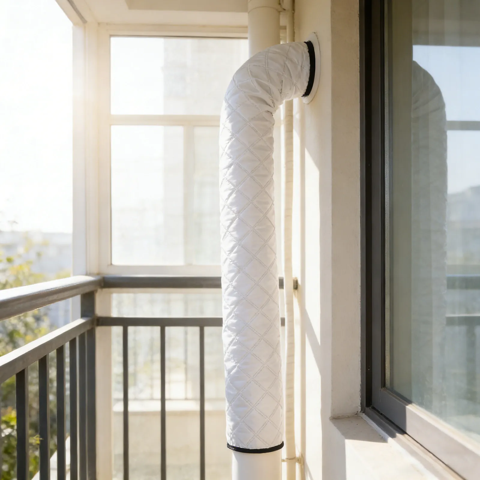 

Portable Ac Hose Insulation Sleeve 216Cm Diameter Air Conditioner Pipe Insulation Cover Silver Ac Exhaust Hose Wrap Duct Vent