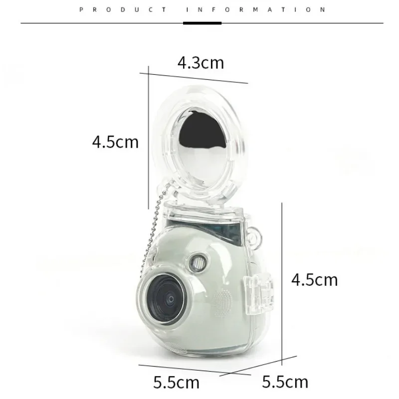 For Fuji Camera Instax Pal Crystal Case Anti-Scratch Anti-Fall Pal Set with Self-Shooting Mirror Transparent Protective Shell