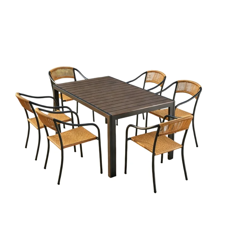 `Outdoor Rattan Chair Stackable Wicker Hotel Restaurant Courtyard Garden Patio Dining Seating Outdoor Furniture`