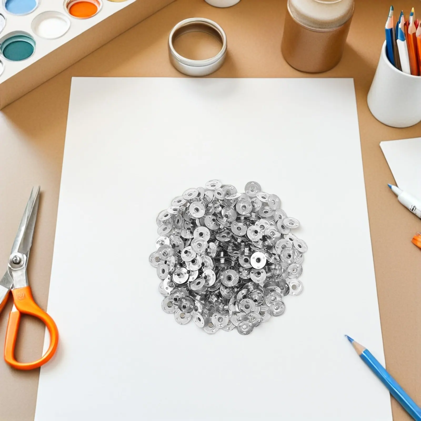 

500Pcs Metal Wick Base Sturdy DIY Making Holders for Jar Universal Compatibility Wick Support Craft Supplies